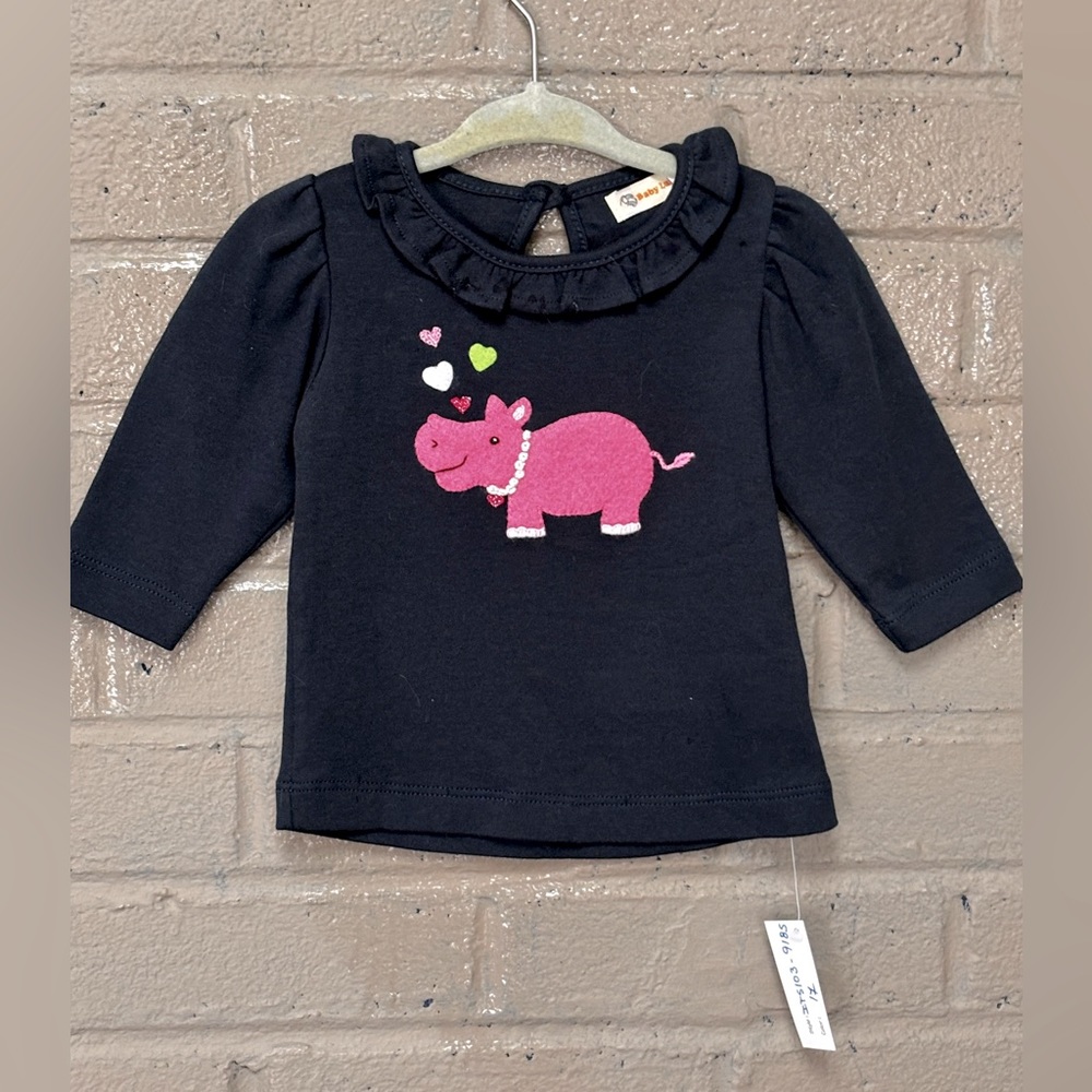 Baby Luigi NWT navy lady Hippopotamus top 6 months
